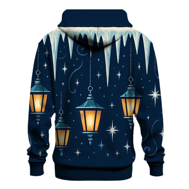 Icicle Border On Midnight Navy heavyweight hoodies