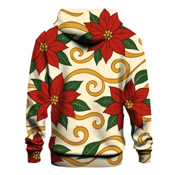 Poinsettia Wave On Ivory printed hoodies