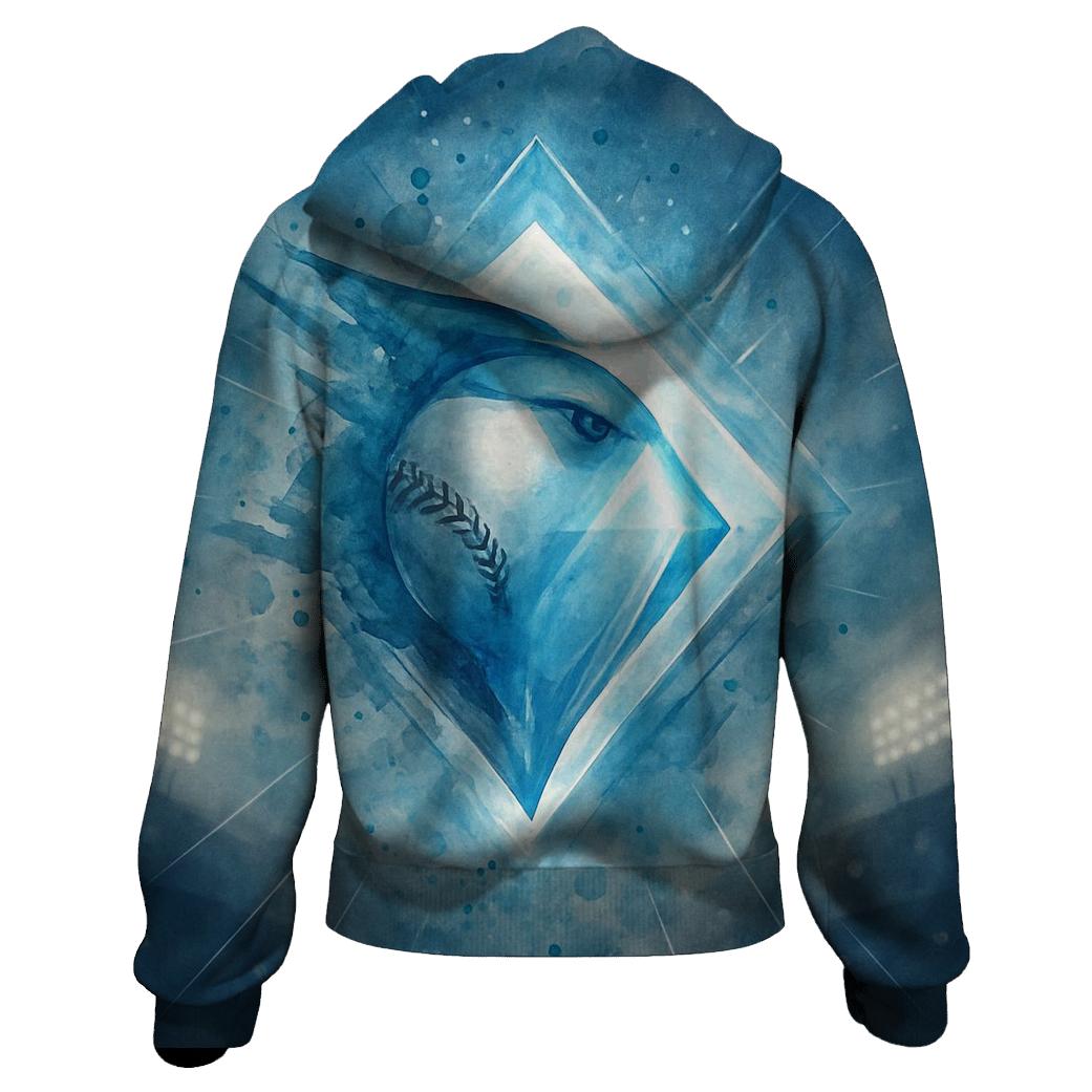 Feathered Diamond Fusion With Blue Jays embroidered hoodies