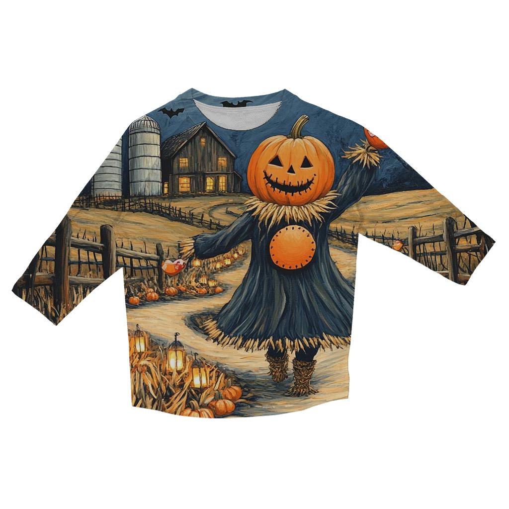 Harvest Lantern Haunted Trail printed three quarter sleeve shirts