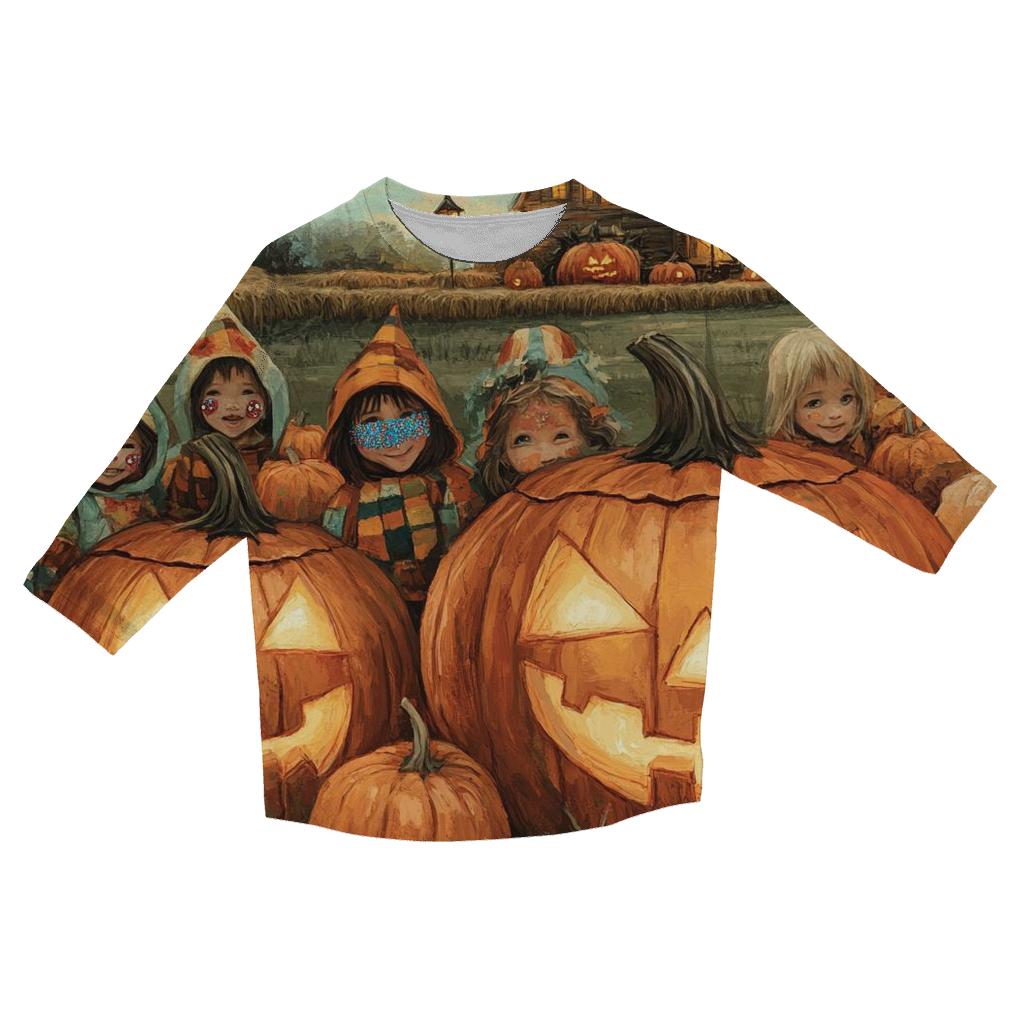 Pumpkin Patch Haunted Harvest trendy 3/4 sleeve tops