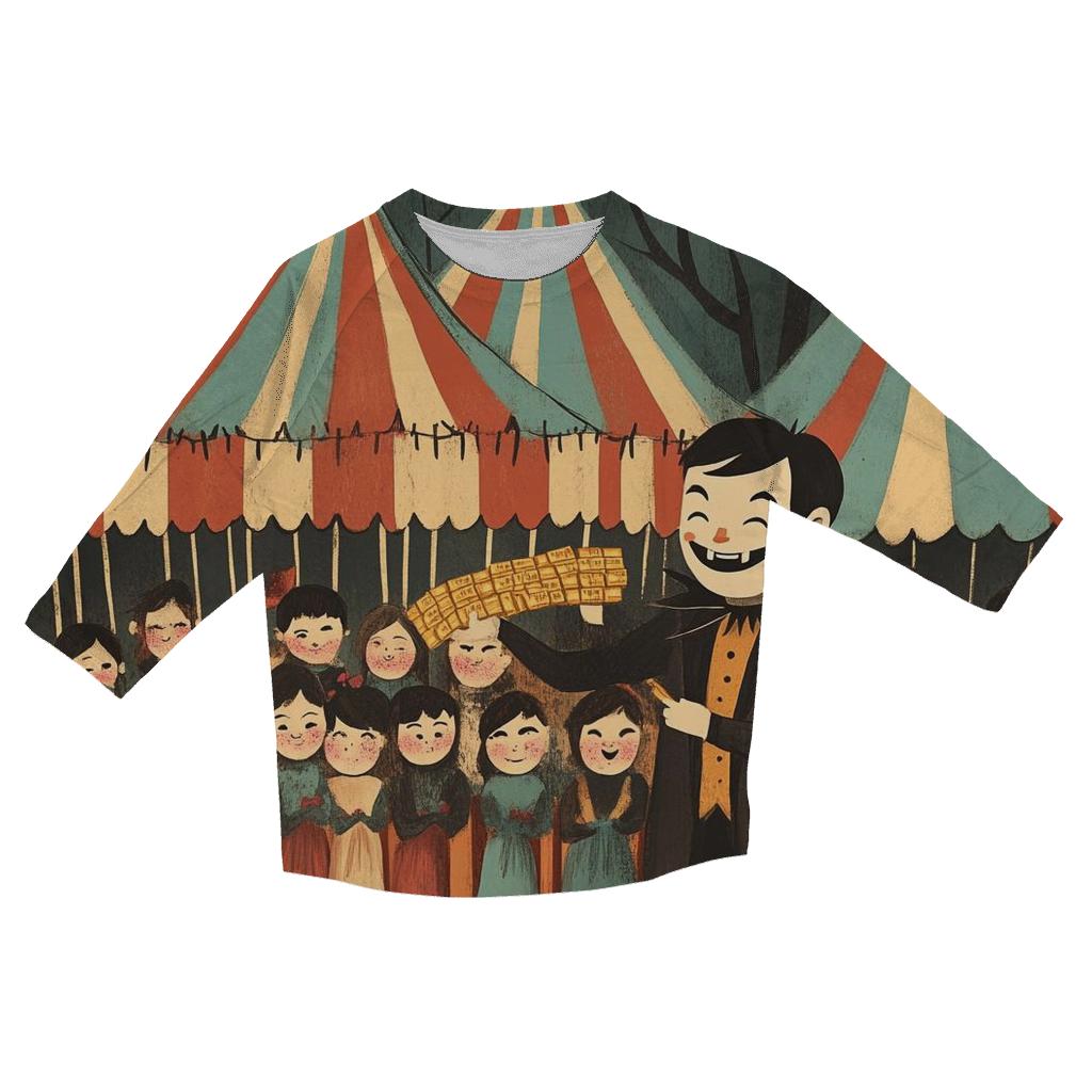 Cobweb Carnival Midway Halloween fashion 3/4 sleeve shirts