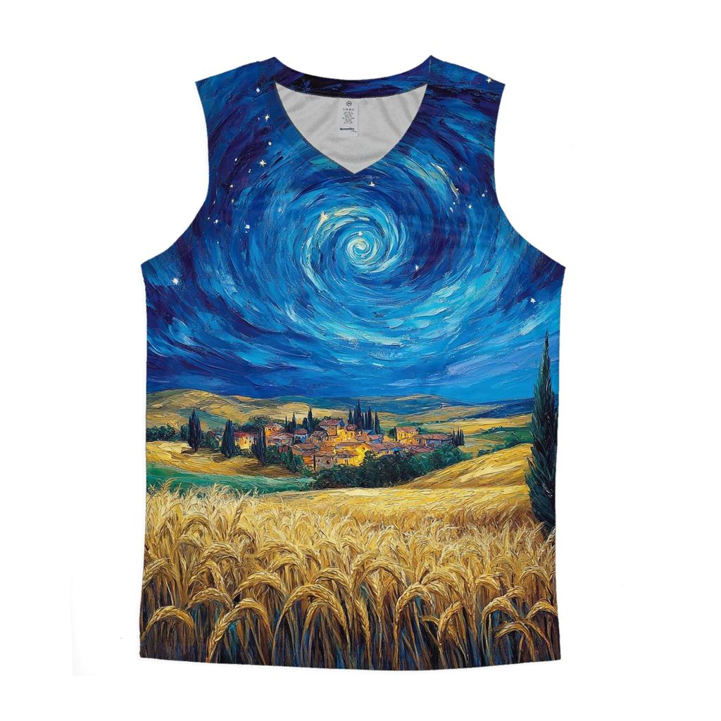 Van Gogh Inspired Starry Countryside stylish racerback tanks