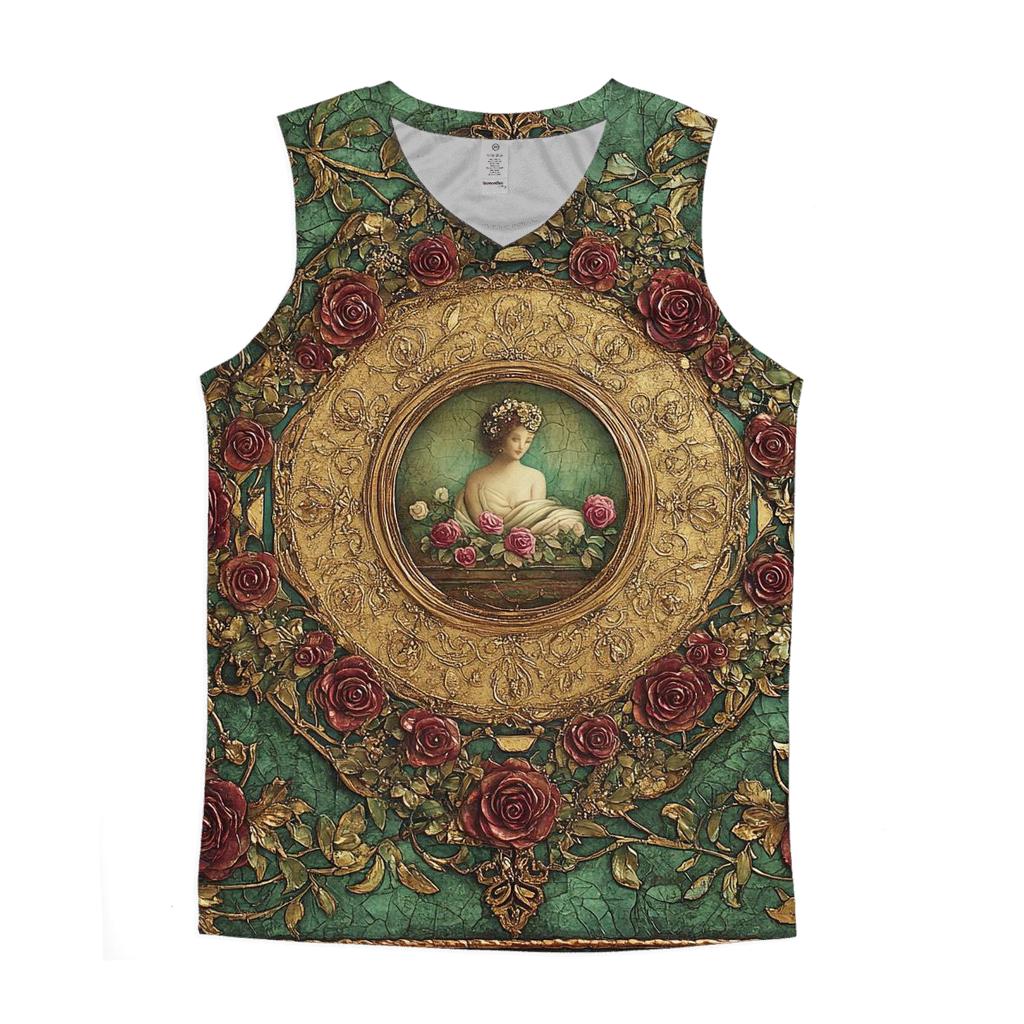 Klimt Inspired Golden Garden graphic print tank tops