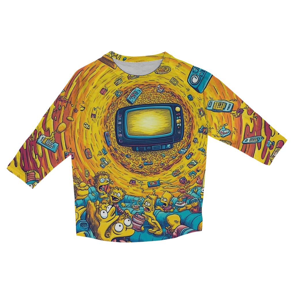 Couch Gag Kaleidoscope designer 3/4 sleeve blouses