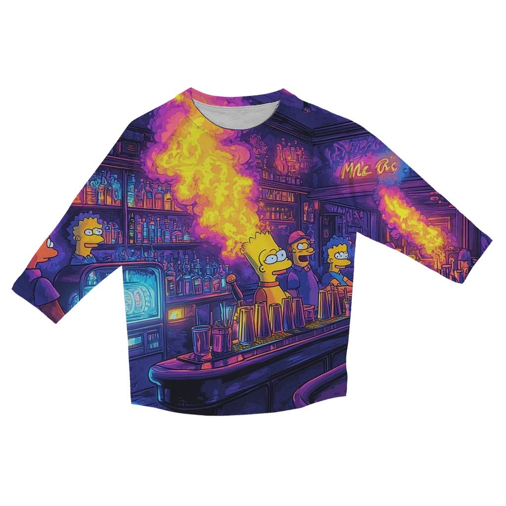 Moes Neon Nightcap custom 3/4 sleeve shirts