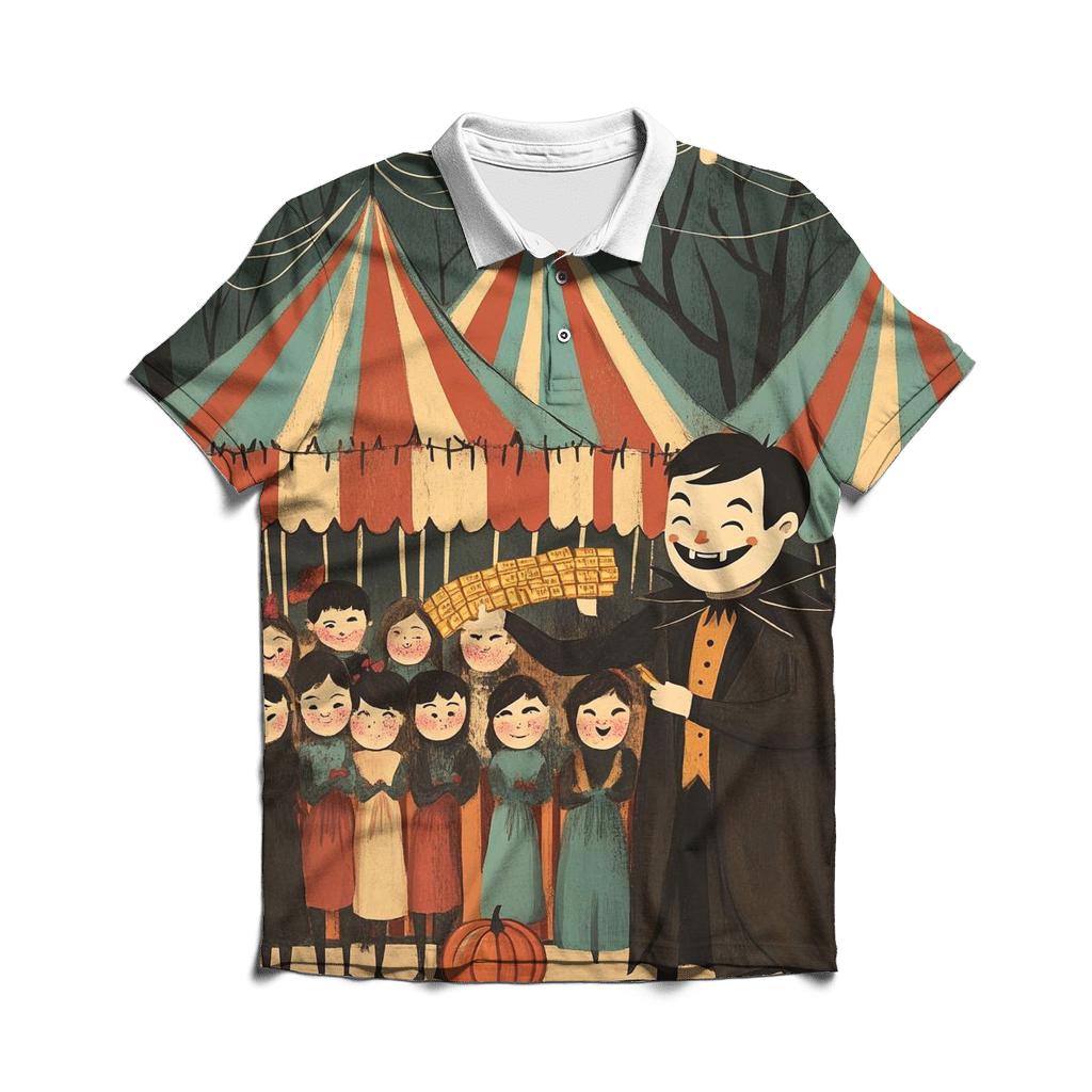 Cobweb Carnival Midway Halloween casual sports polo shirts
