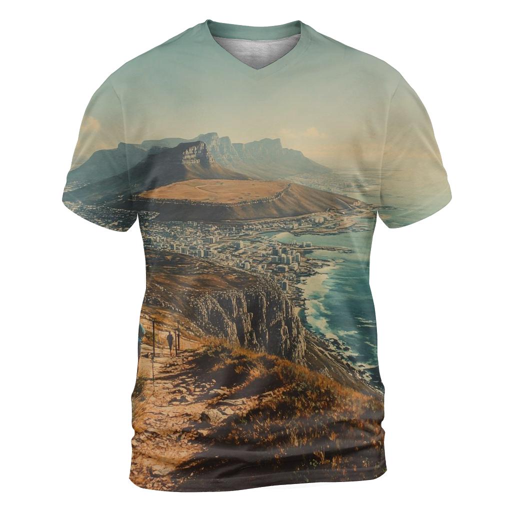 Table Mountain - Cape Town creative print fashion shirts