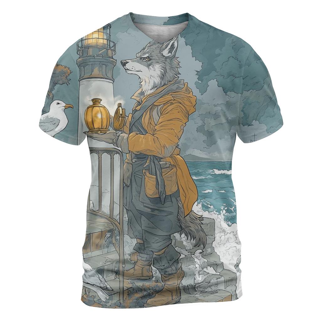 Foggy Lighthouse Haunted Beacon unique graphic print tees