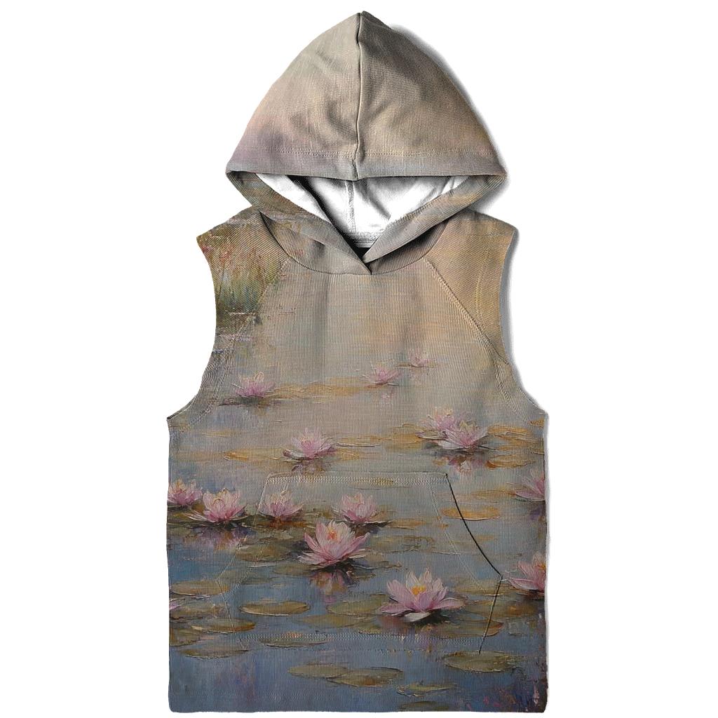 Monet Inspired Water Lilies At Dawn premium hoodies