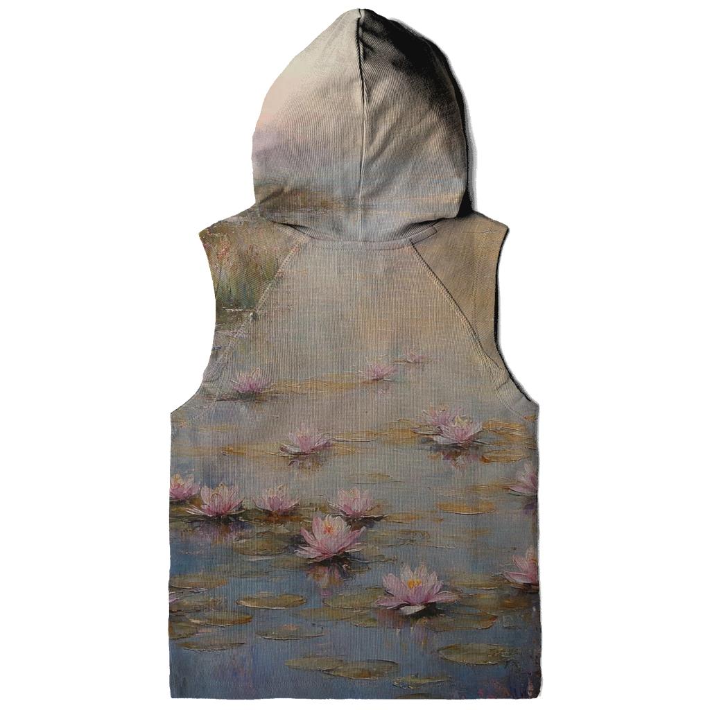 Monet Inspired Water Lilies At Dawn premium hoodies