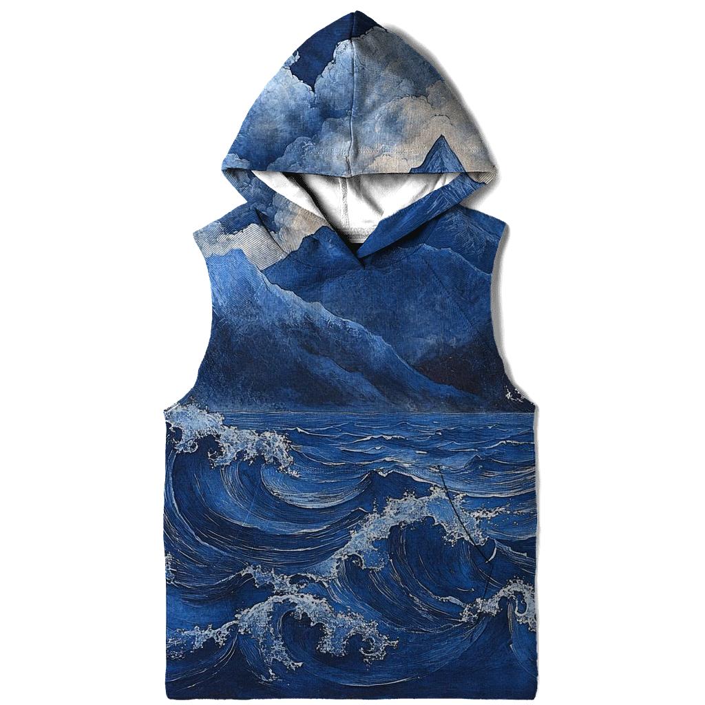 Hokusai Inspired Mountain Storm lightweight hoodies