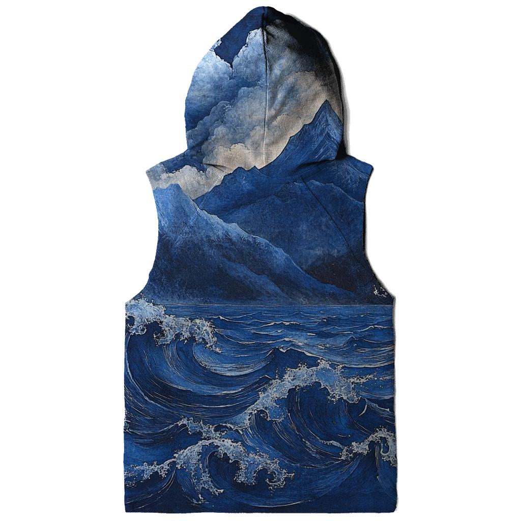 Hokusai Inspired Mountain Storm lightweight hoodies