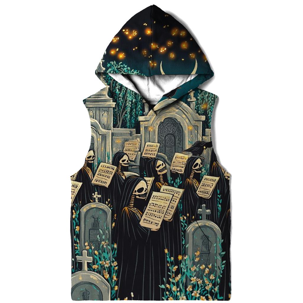 Moonlit Graveyard Spooky Choir embroidered hoodies