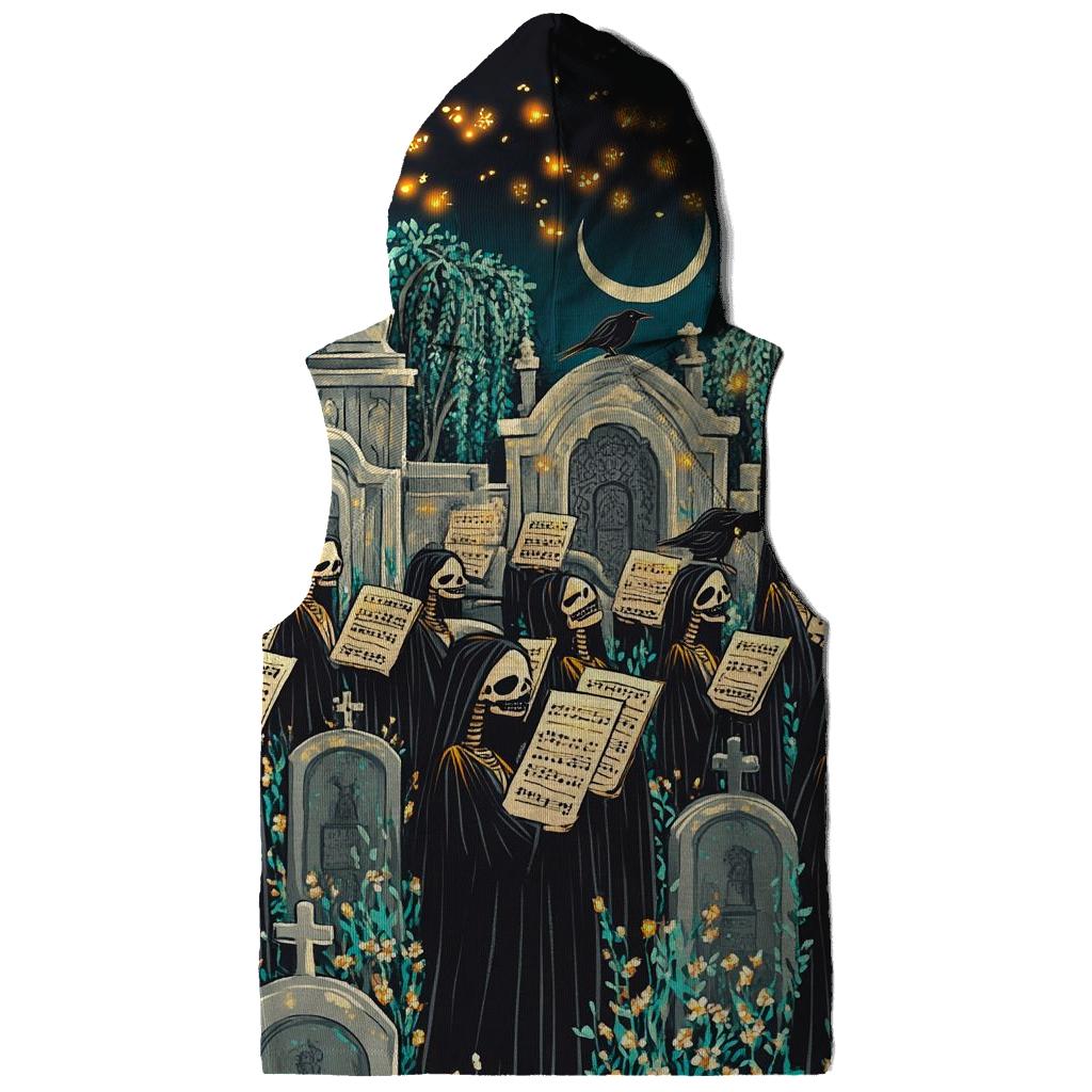 Moonlit Graveyard Spooky Choir embroidered hoodies