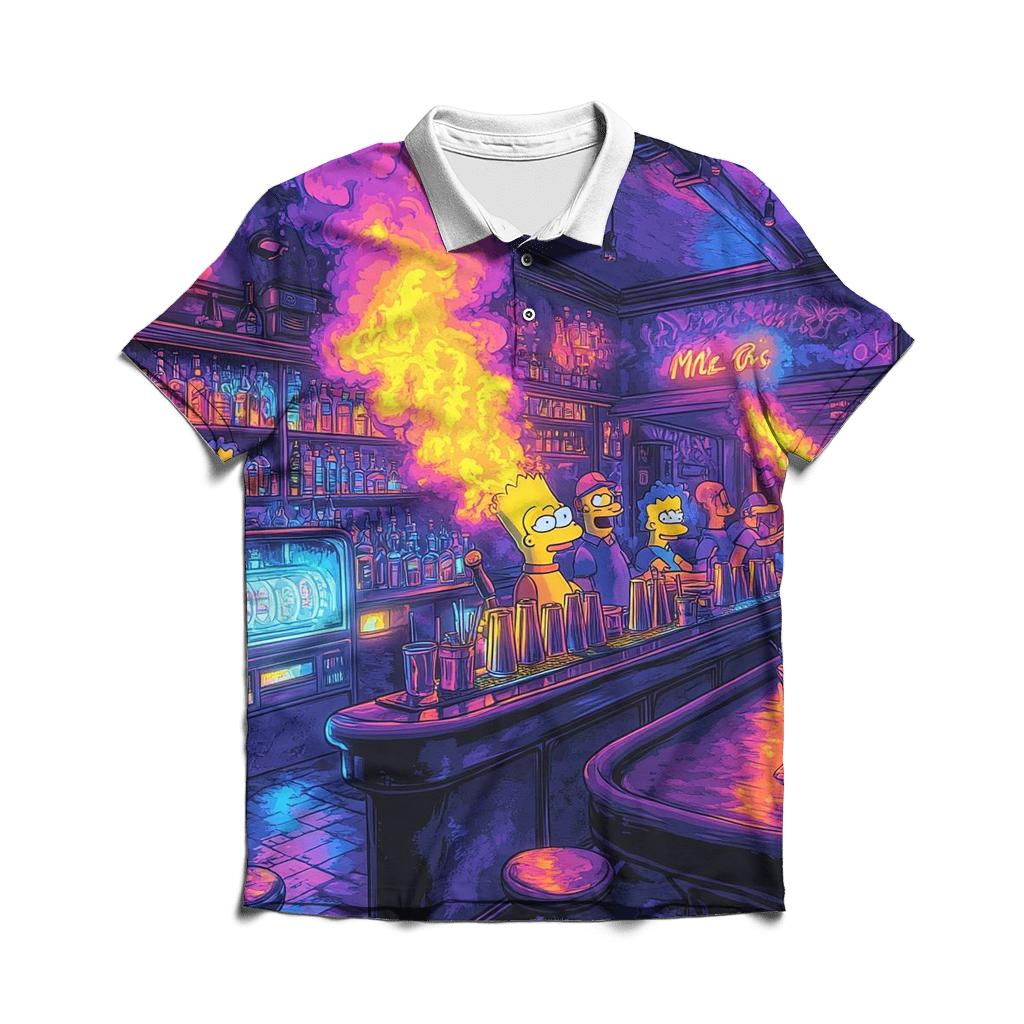 Moes Neon Nightcap casual sports polo shirts