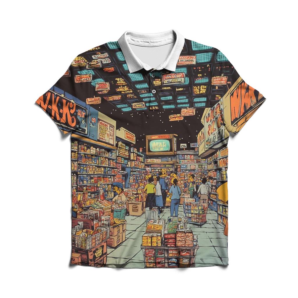 Kwik E Mart Night Market premium cotton polo shirts