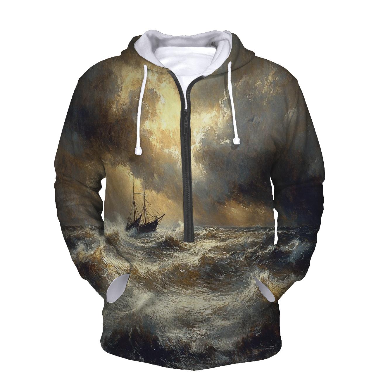 Turner Inspired Stormy Sea custom hoodies
