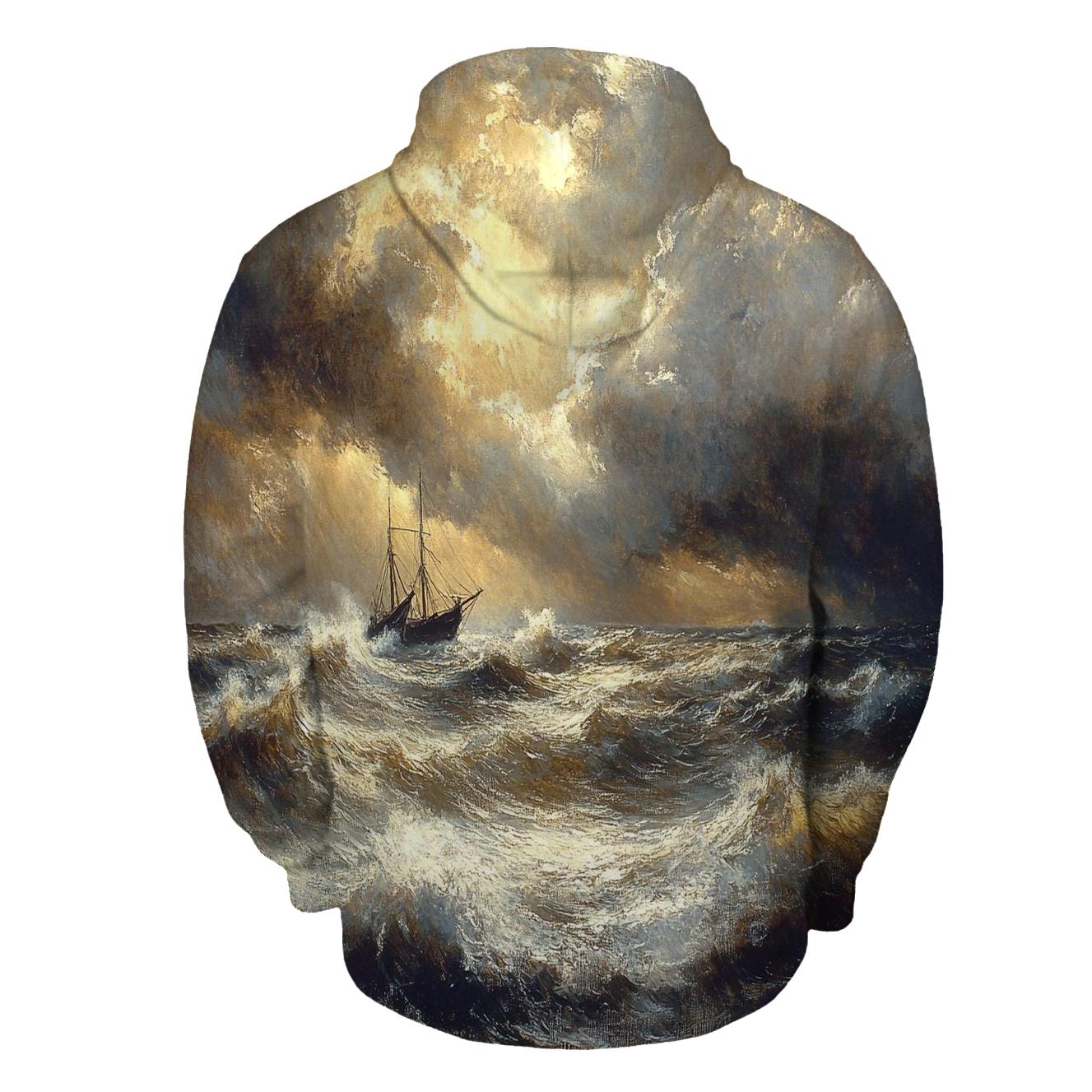 Turner Inspired Stormy Sea custom hoodies