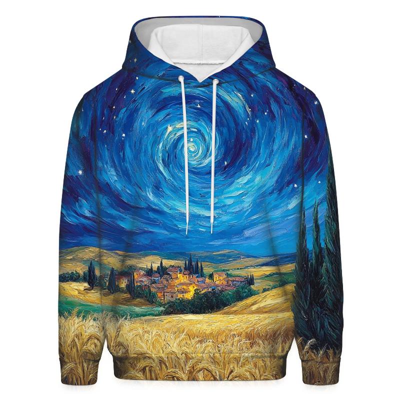 Van Gogh Inspired Starry Countryside pullover hoodies