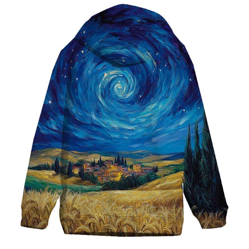 Van Gogh Inspired Starry Countryside pullover hoodies