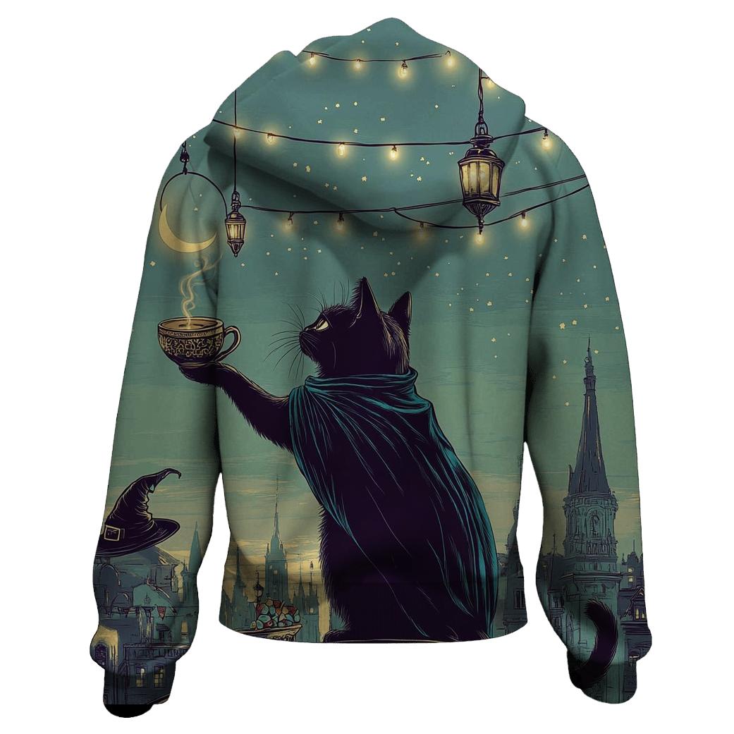 Midnight Cat Spooky Soiree pullover hoodies