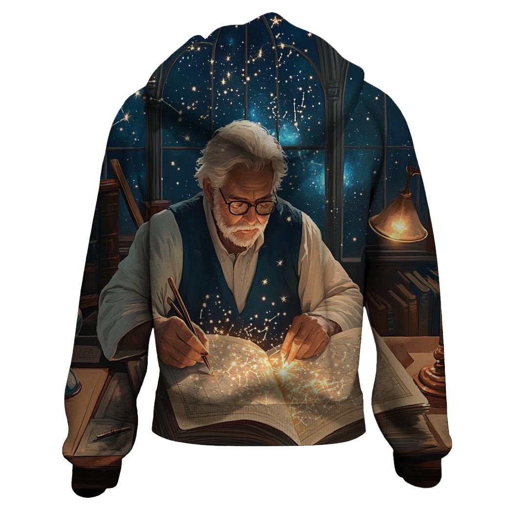 Starlit Spellbook Spooky Study premium hoodies