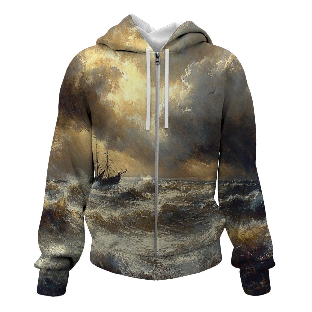 Turner Inspired Stormy Sea printed hoodies
