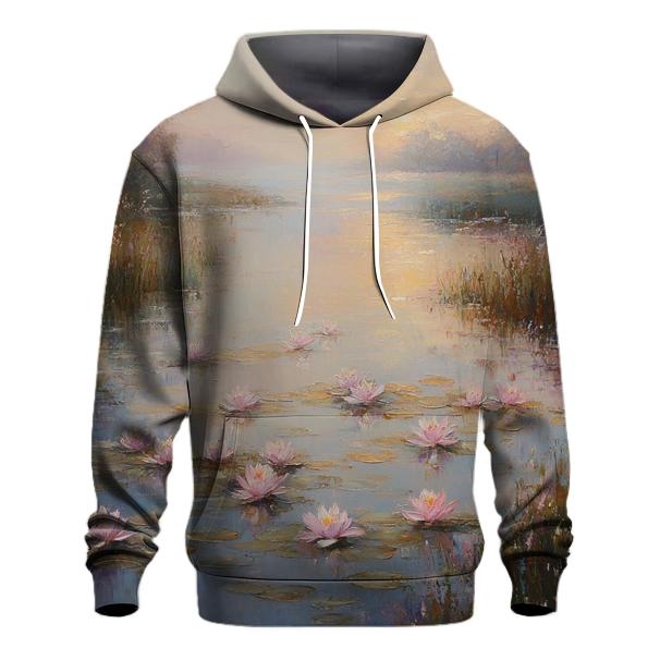 Monet Inspired Water Lilies At Dawn hoodie designs