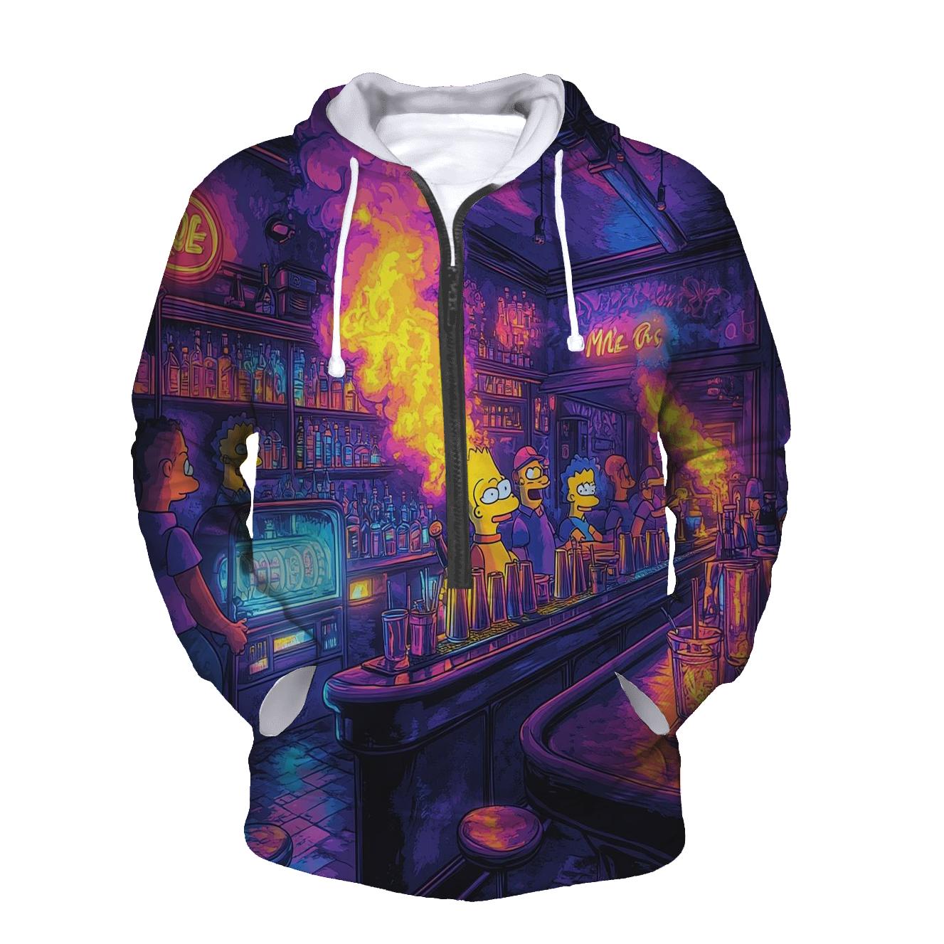 Moes Neon Nightcap graphic hoodies