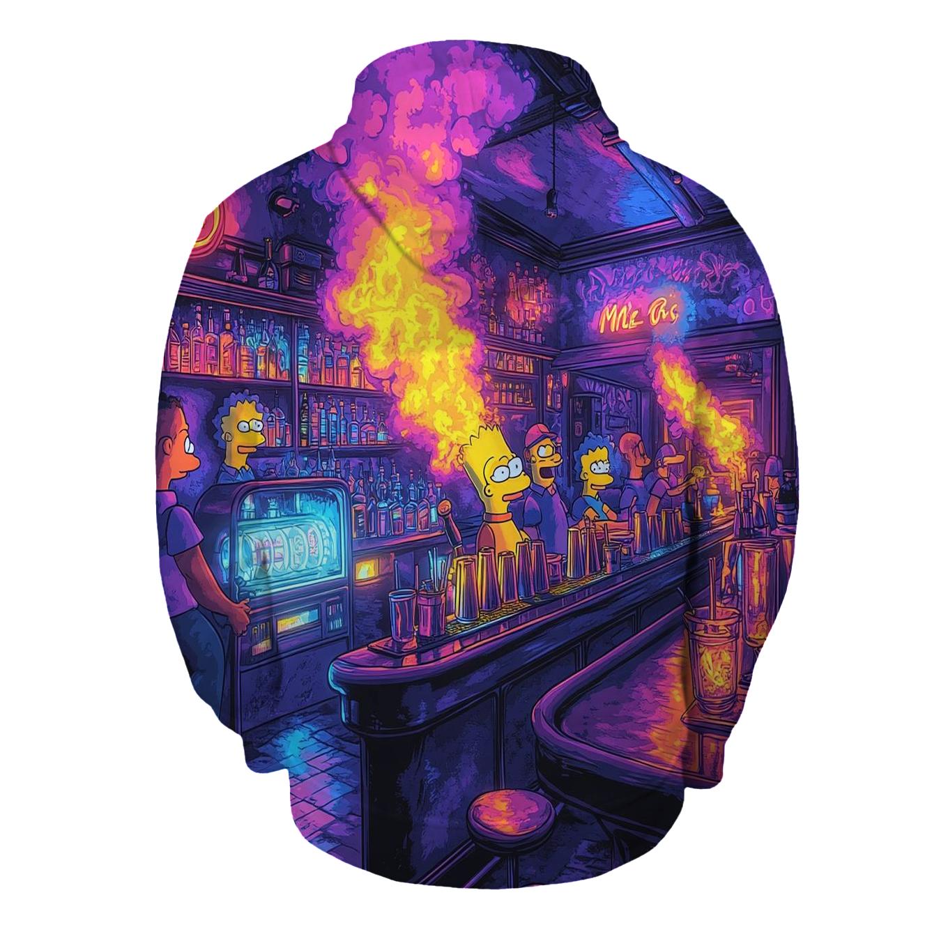 Moes Neon Nightcap graphic hoodies