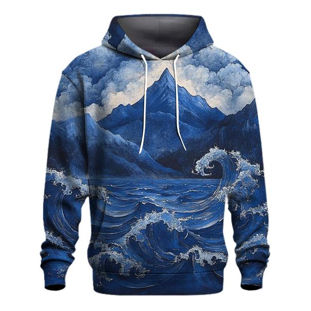 Hokusai Inspired Mountain Storm hoodie designs
