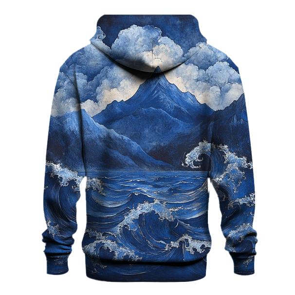 Hokusai Inspired Mountain Storm hoodie designs