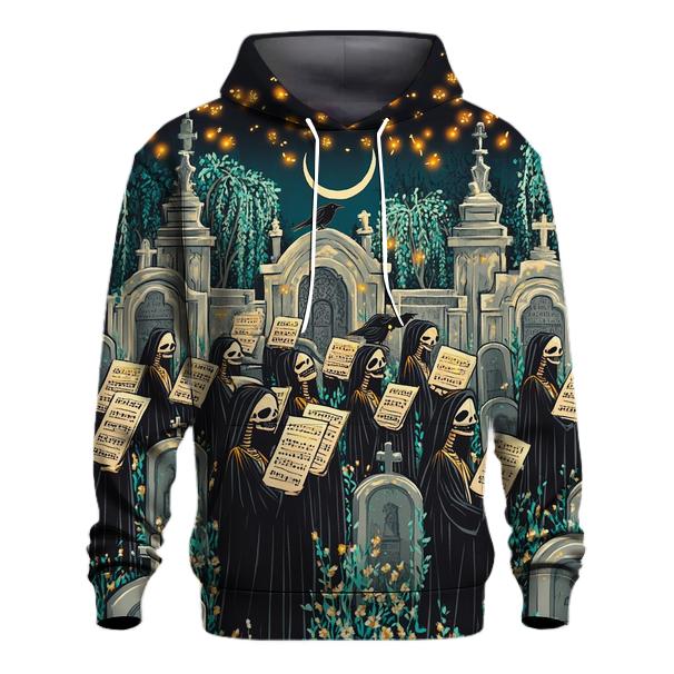 Moonlit Graveyard Spooky Choir premium hoodies