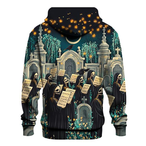 Moonlit Graveyard Spooky Choir premium hoodies