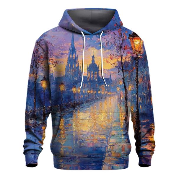 Monet Inspired Citylights At Twilight designer hoodies
