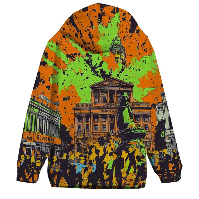 Town Square Mayhem Mosaic embroidered hoodies