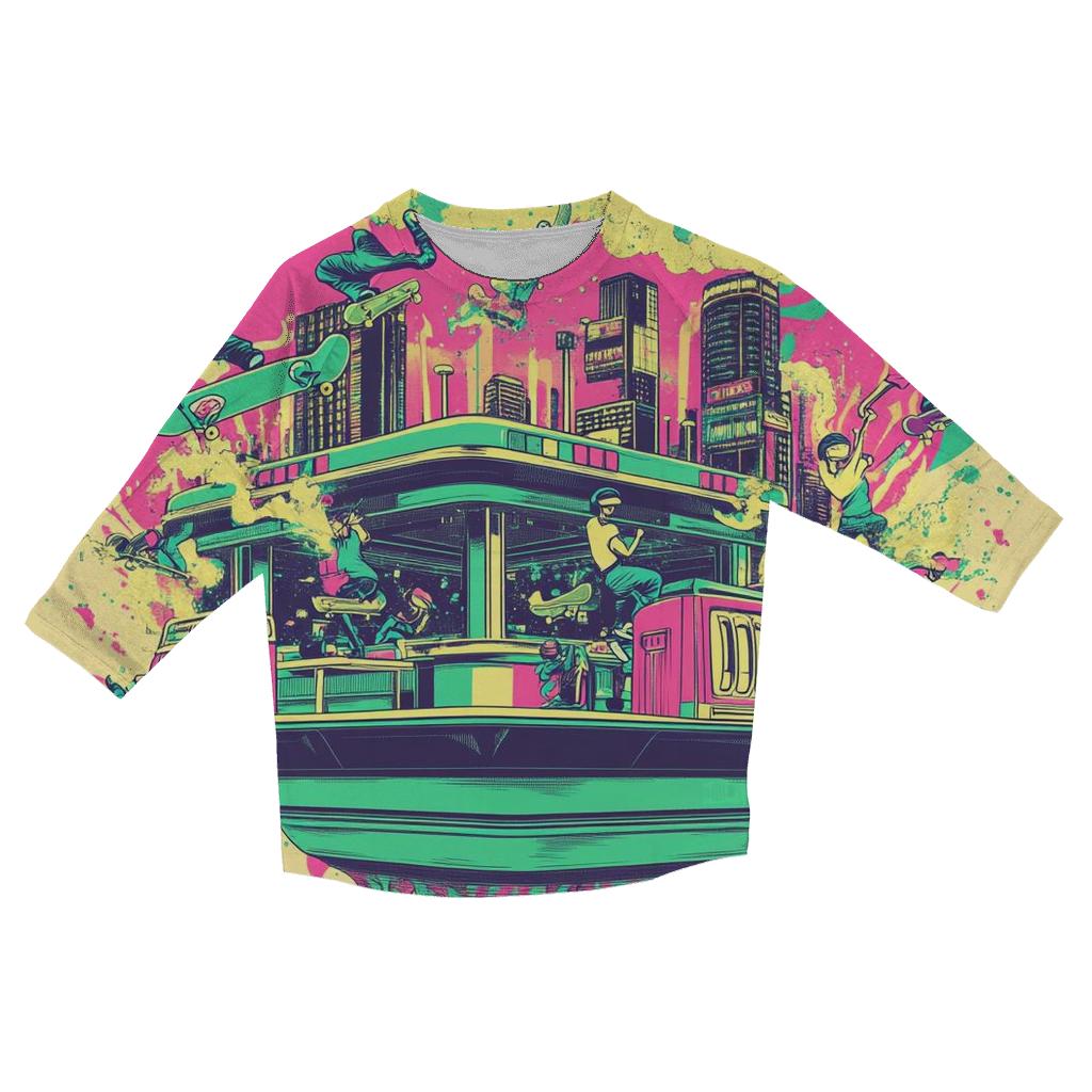 Neon Skate Diner Riot stylish quarter sleeve tops