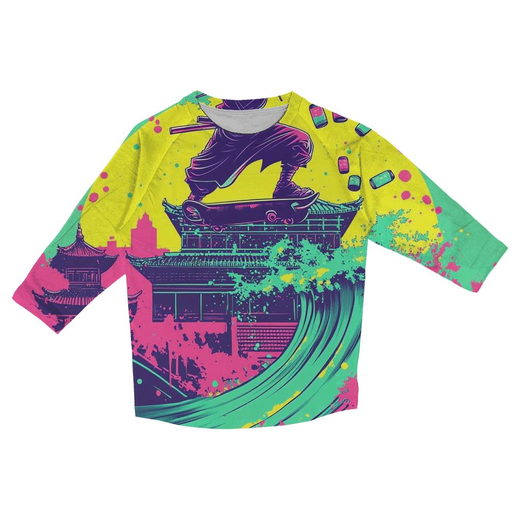 Skateboard Samurai Soda trendy 3/4 sleeve tops