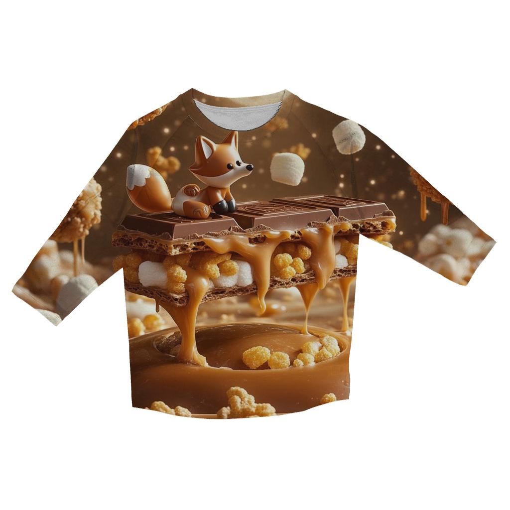 Chocolate Asteroid Garden stylish quarter sleeve tops