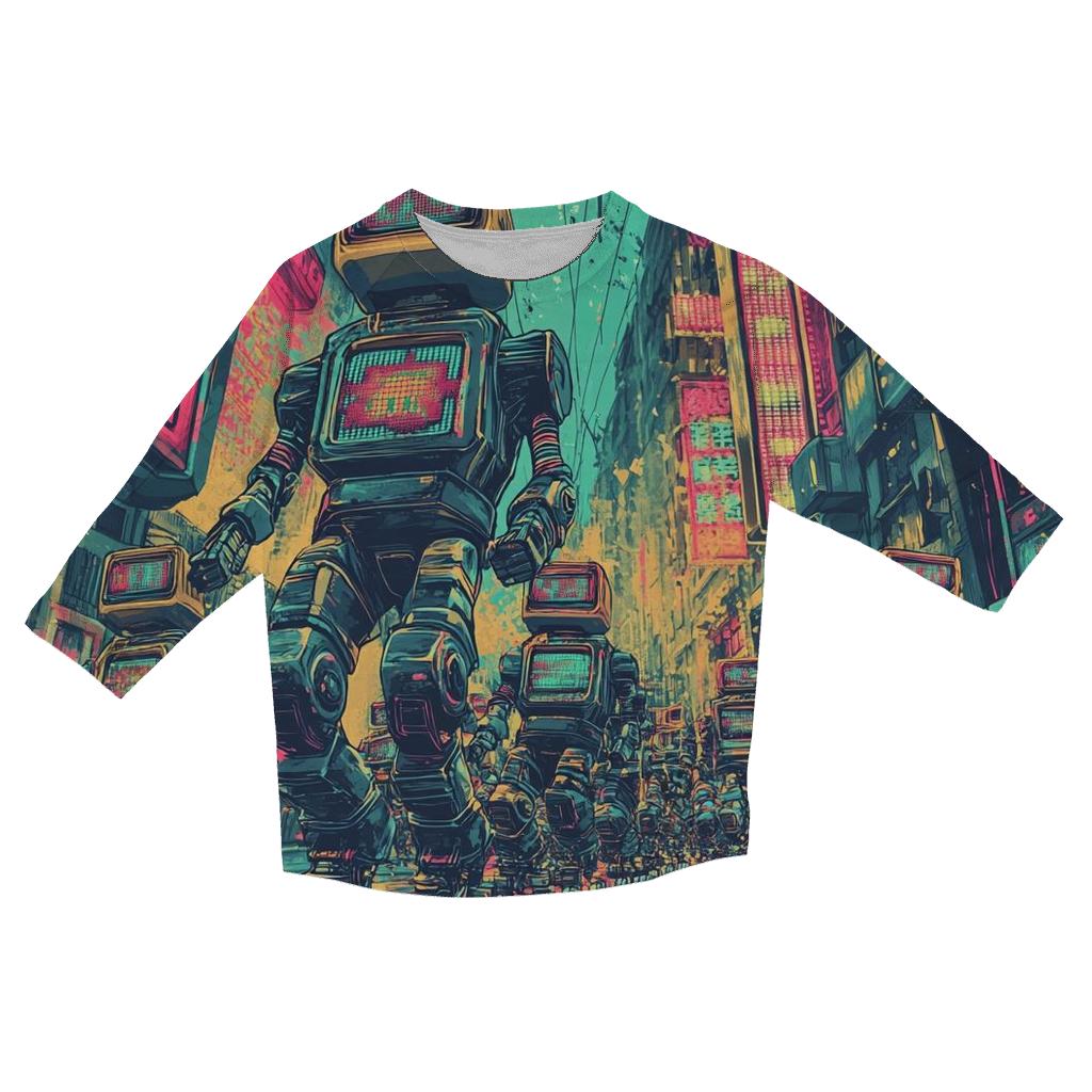Robo-Rad Roller Ruckus designer 3/4 sleeve blouses