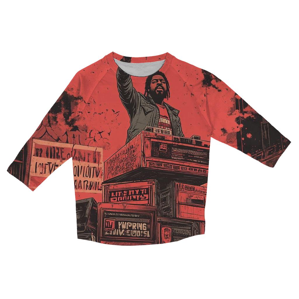 Ice Cube Concrete Sermon printed three quarter sleeve shirts
