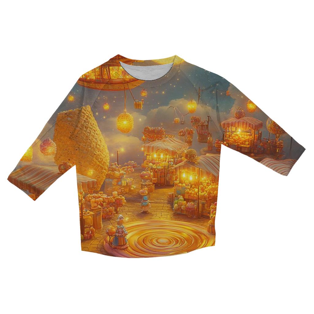 Marshmallow Moon Market fashion 3/4 sleeve shirts