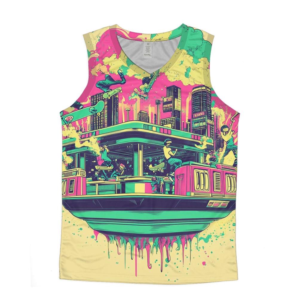 Neon Skate Diner Riot casual summer tank tops