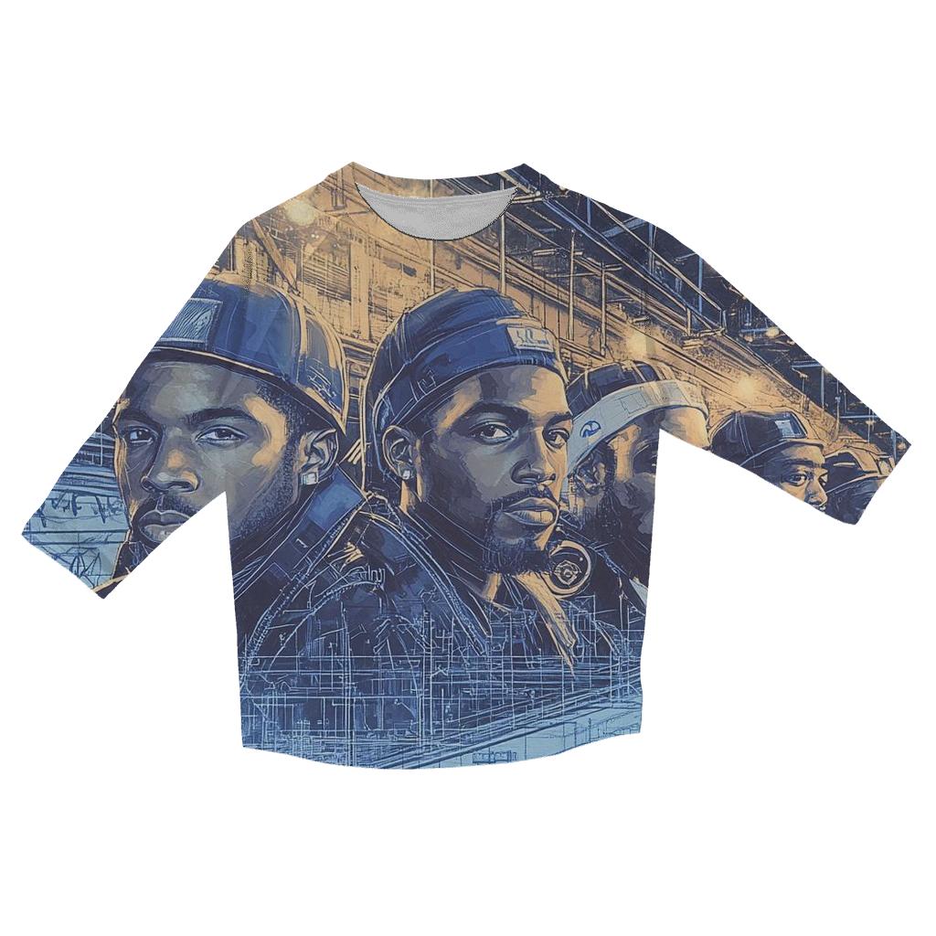 Underground Cipher Blueprint cotton quarter sleeve shirts