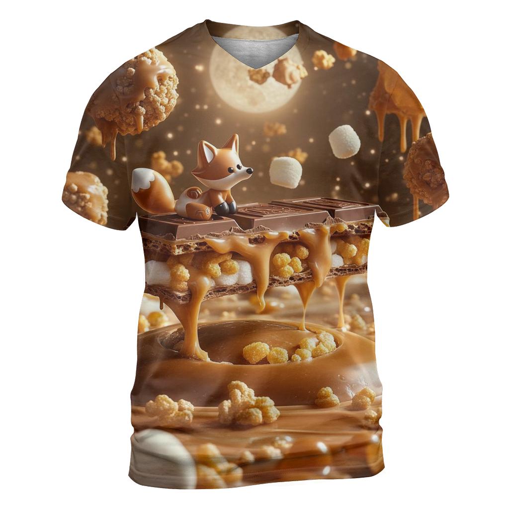 Chocolate Asteroid Garden designer pattern shirts