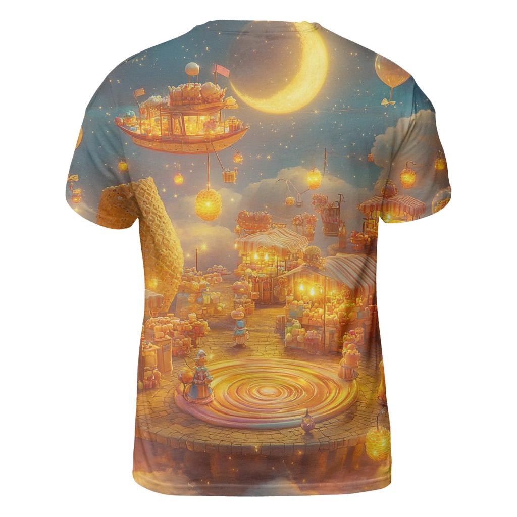 Marshmallow Moon Market creative print fashion shirts