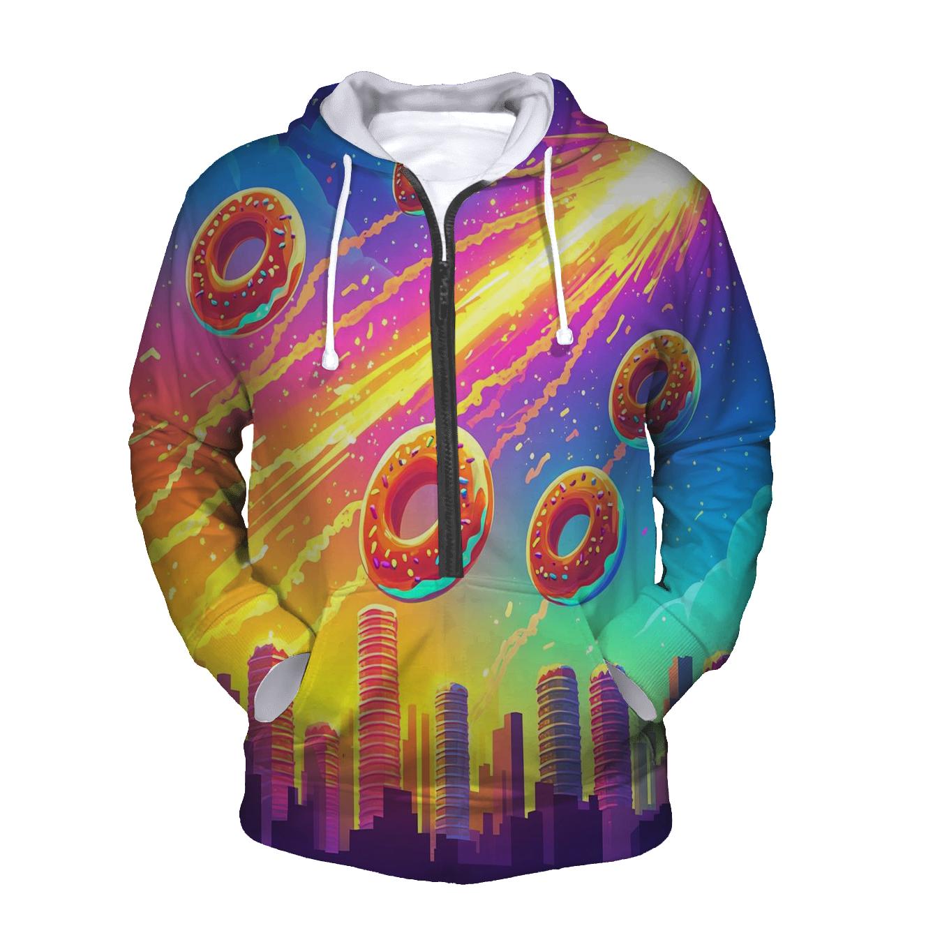 Neon Donut Meteor Shower lightweight hoodies