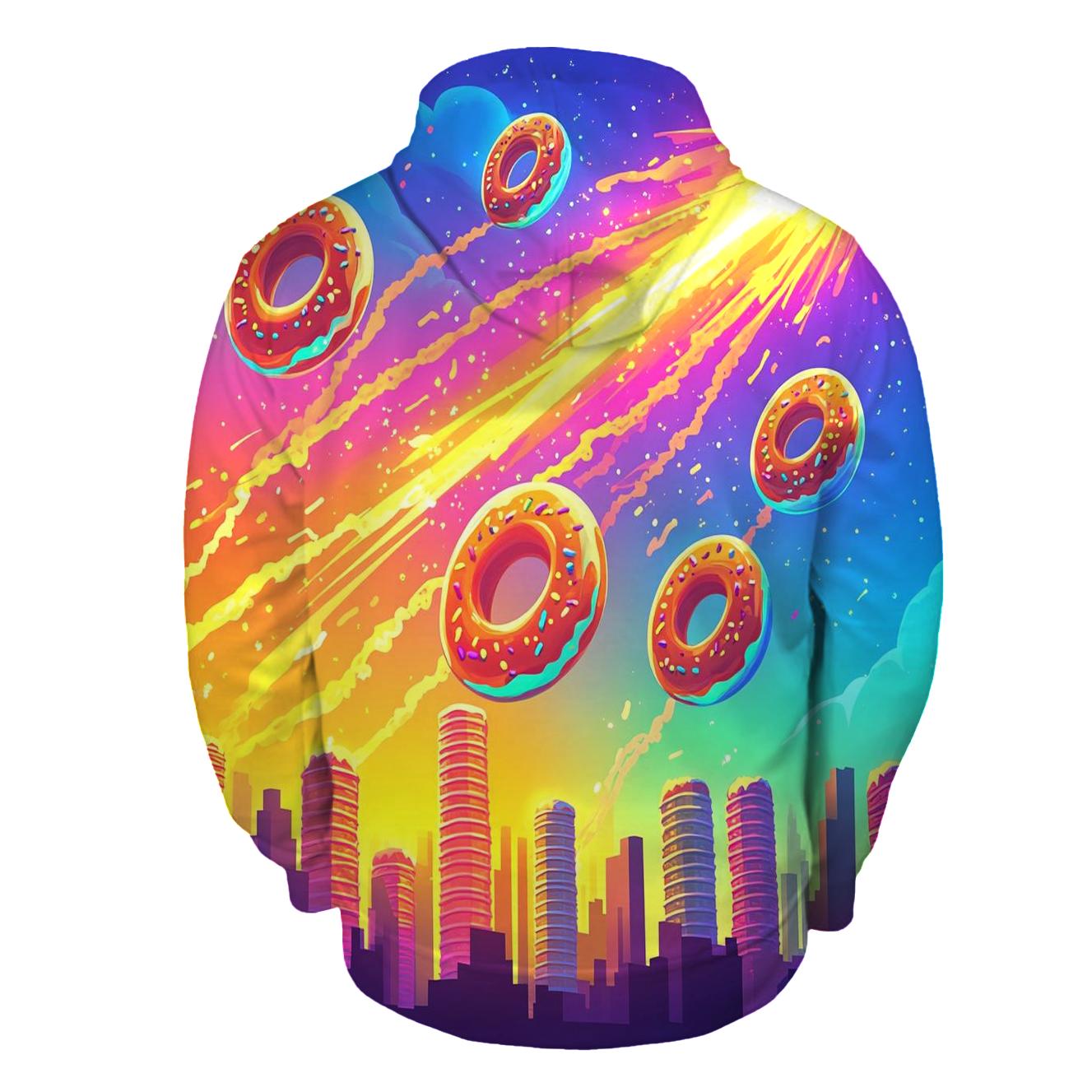 Neon Donut Meteor Shower lightweight hoodies