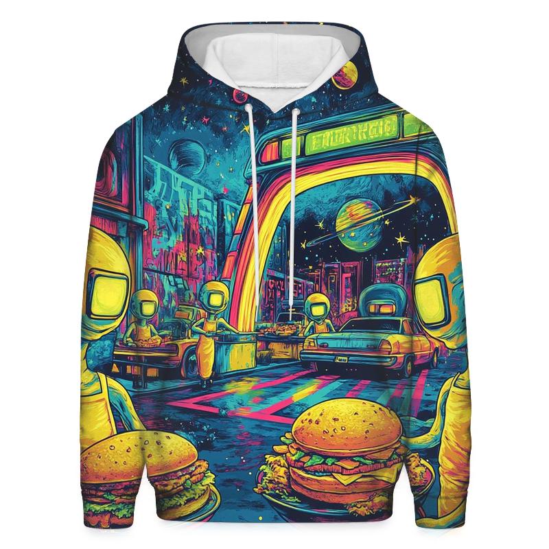 Alien Drive-Thru Deli printed hoodies